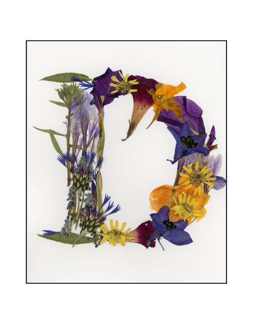 Affiche - Alphabet Floral - D (8"x10")