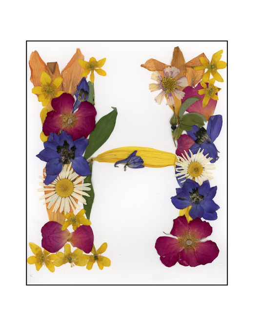 Affiche - Alphabet Floral - H (8"x10")