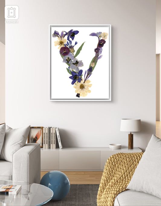 Affiche - Alphabet Floral - V comme Vincent (8"x10")