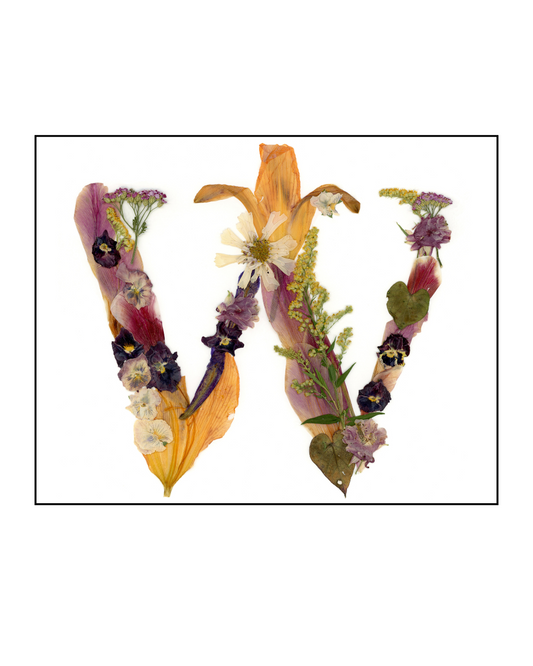 Affiche - Alphabet Floral - W (8"x10")