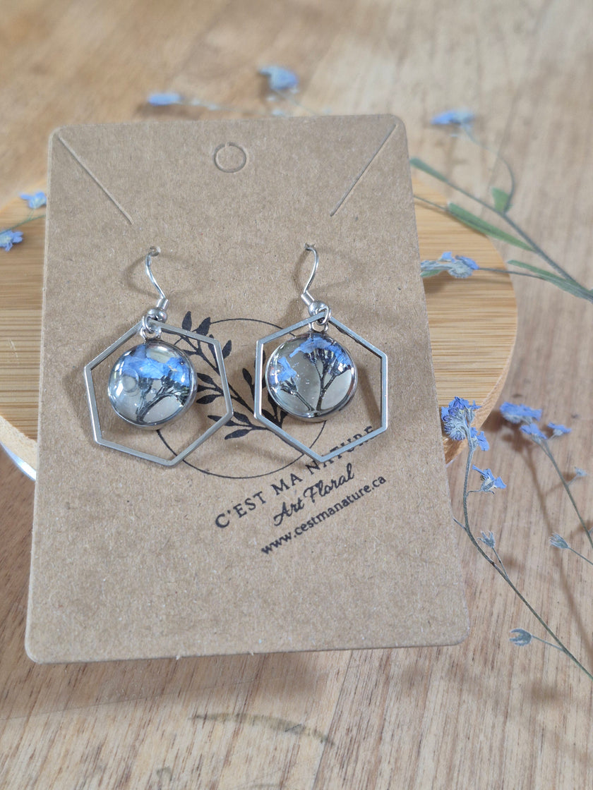 Boucles d'oreilles florales pendantes 