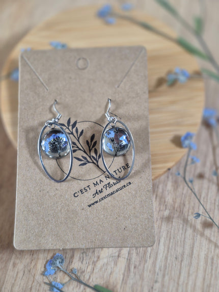 Boucles d'oreilles florales pendantes 