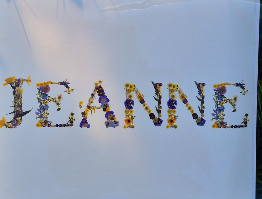Oeuvre florale - Prénom personnalisé lettres florales