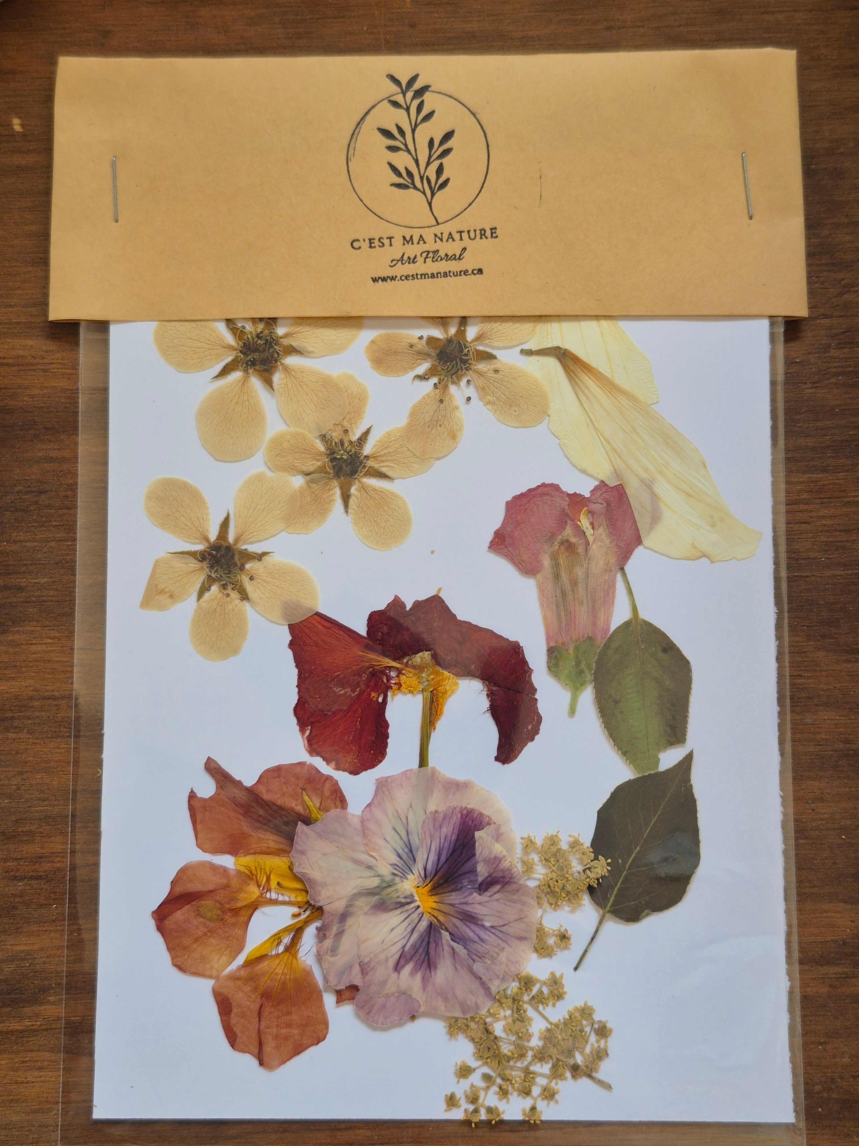 Sachets de fleurs pressées naturelles