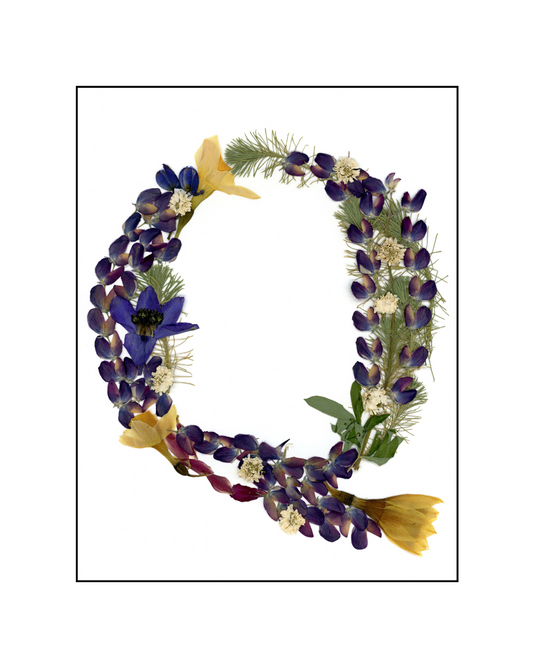 Affiche - Alphabet Floral - Q (8"x10")