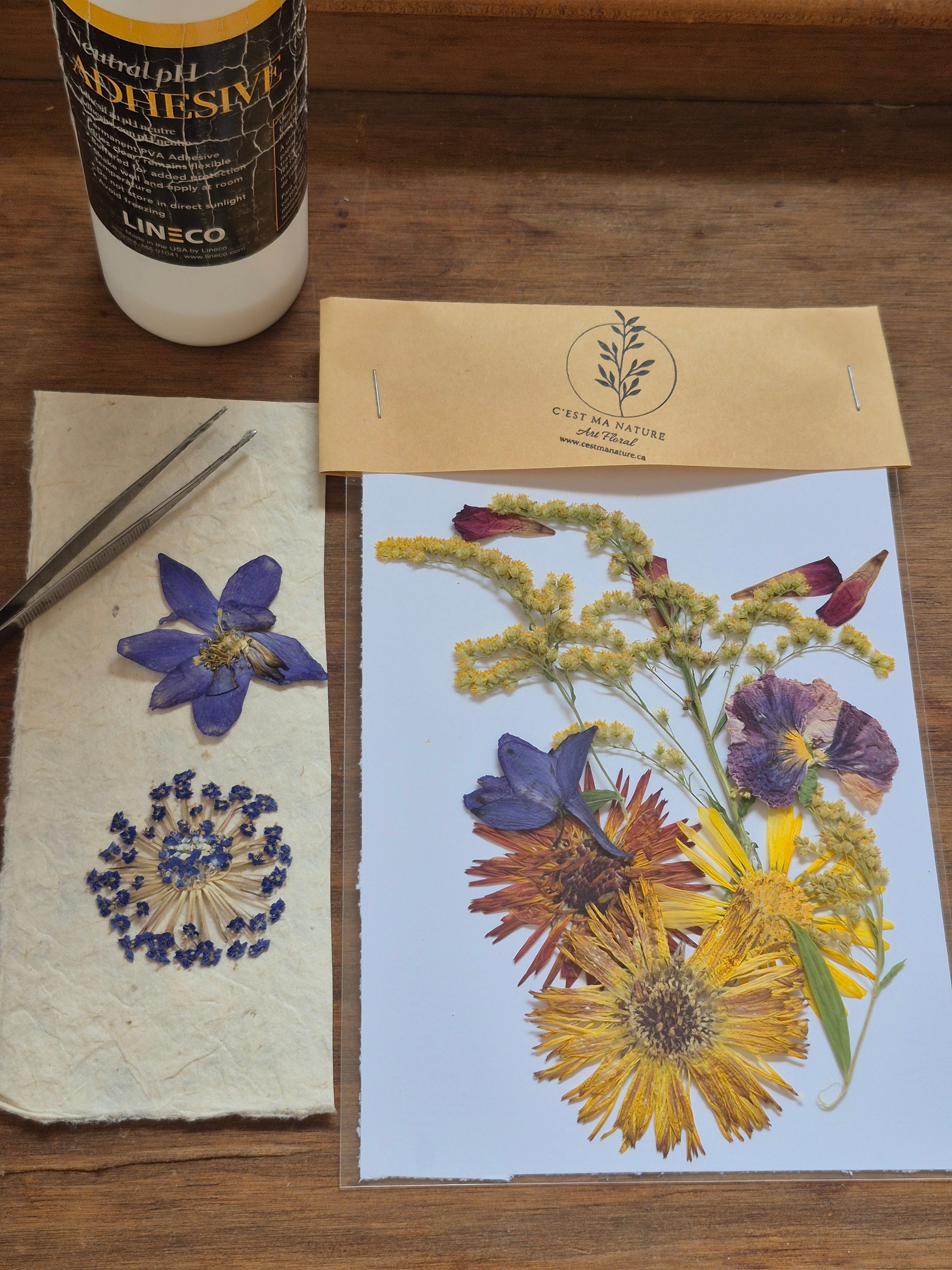 Sachets de fleurs pressées naturelles
