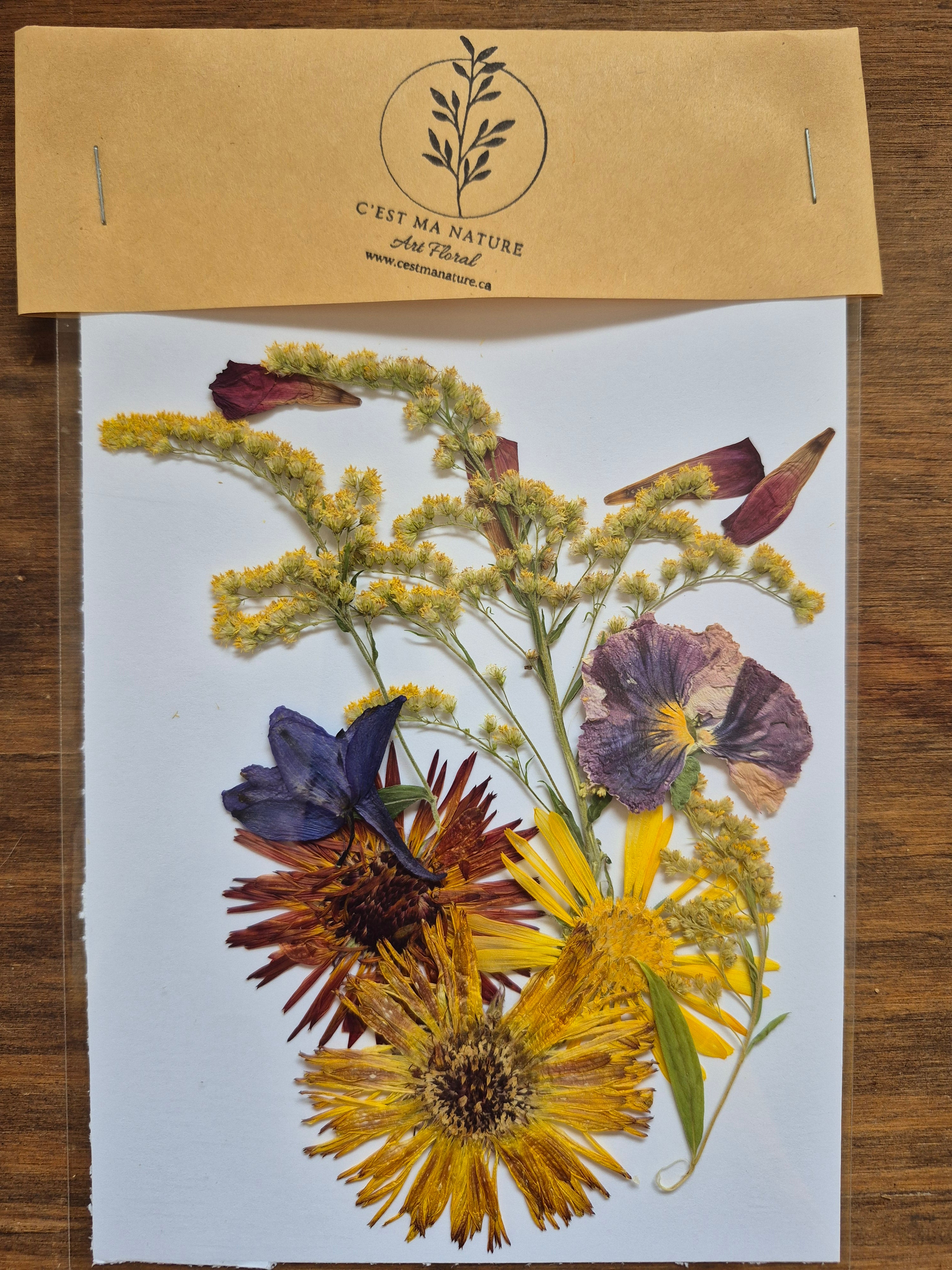 Sachets de fleurs pressées naturelles