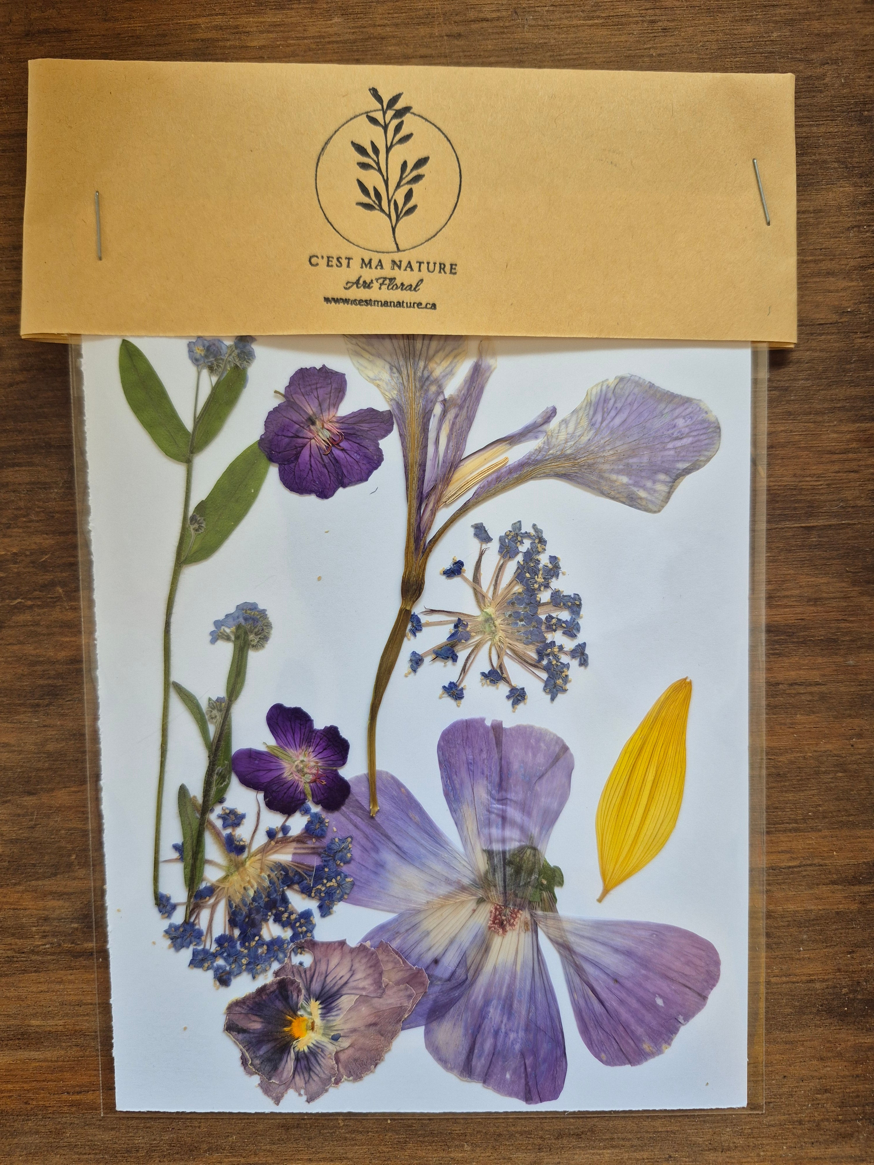 Sachets de fleurs pressées naturelles