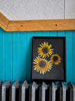Cadre floral Trois tournesols