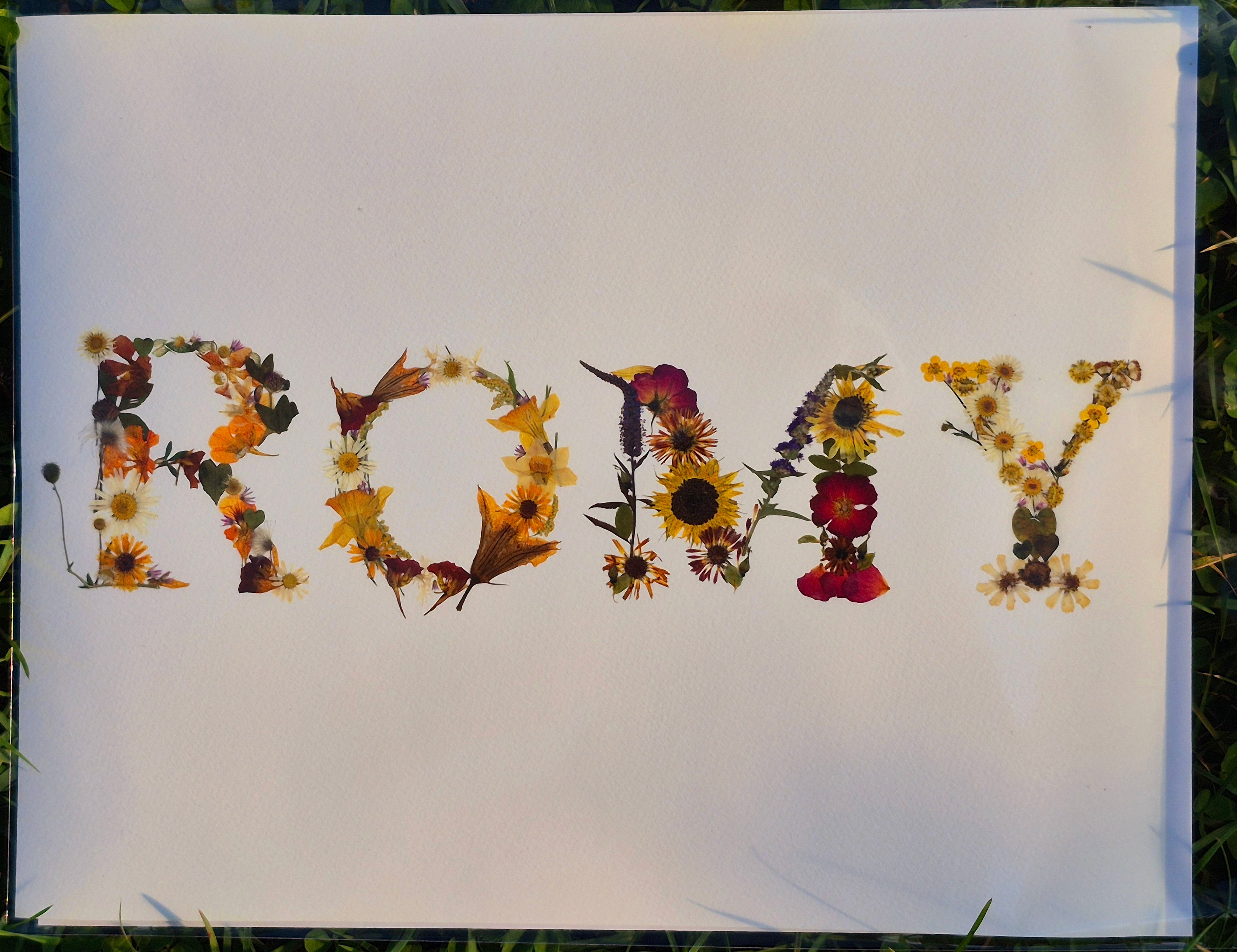 Oeuvre florale - Prénom personnalisé lettres florales